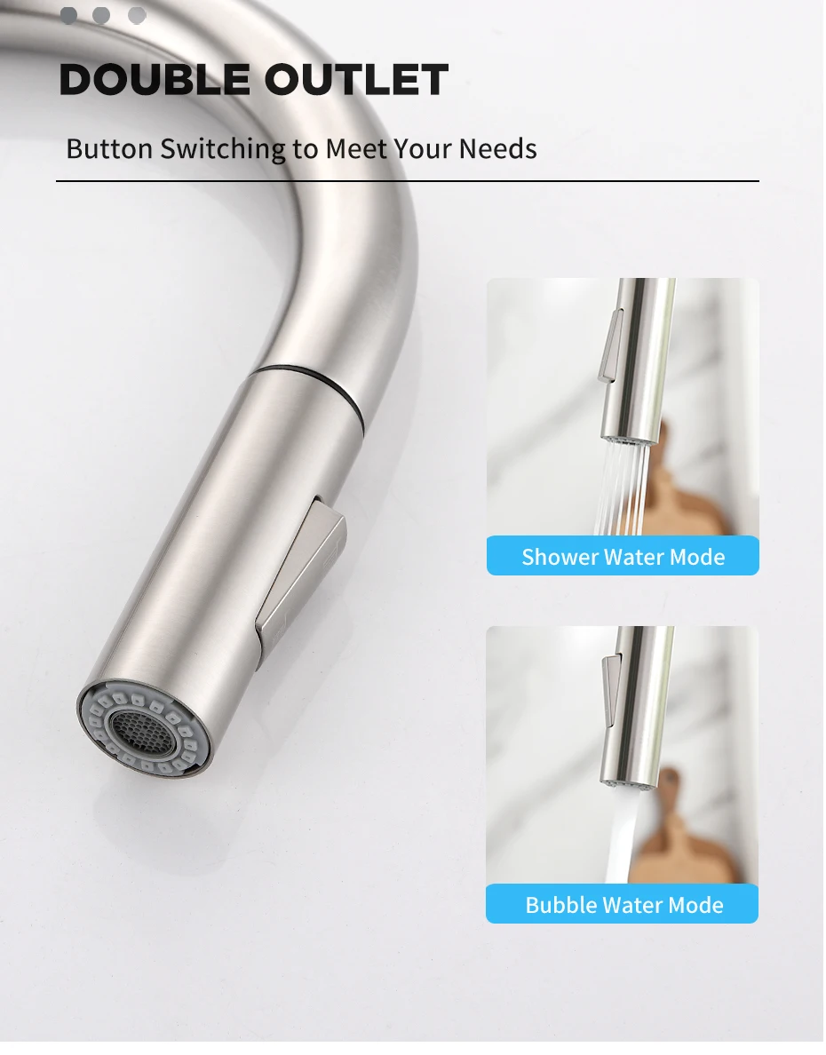 Wanfan Smart Touch Kitchen Faucet With Led Brushed Pull Out Sensor ...