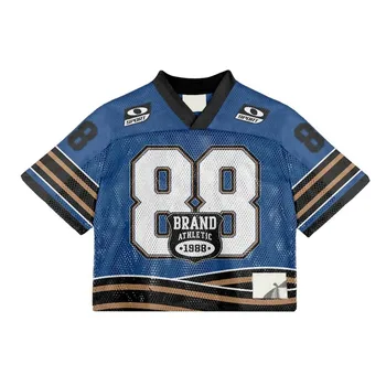 High Quality Custom Sport Screen Print Tshirt Polyester Spandex Soccer Custom t Shirt Oversized Graphic Boxy Fit Cropped T-shirt