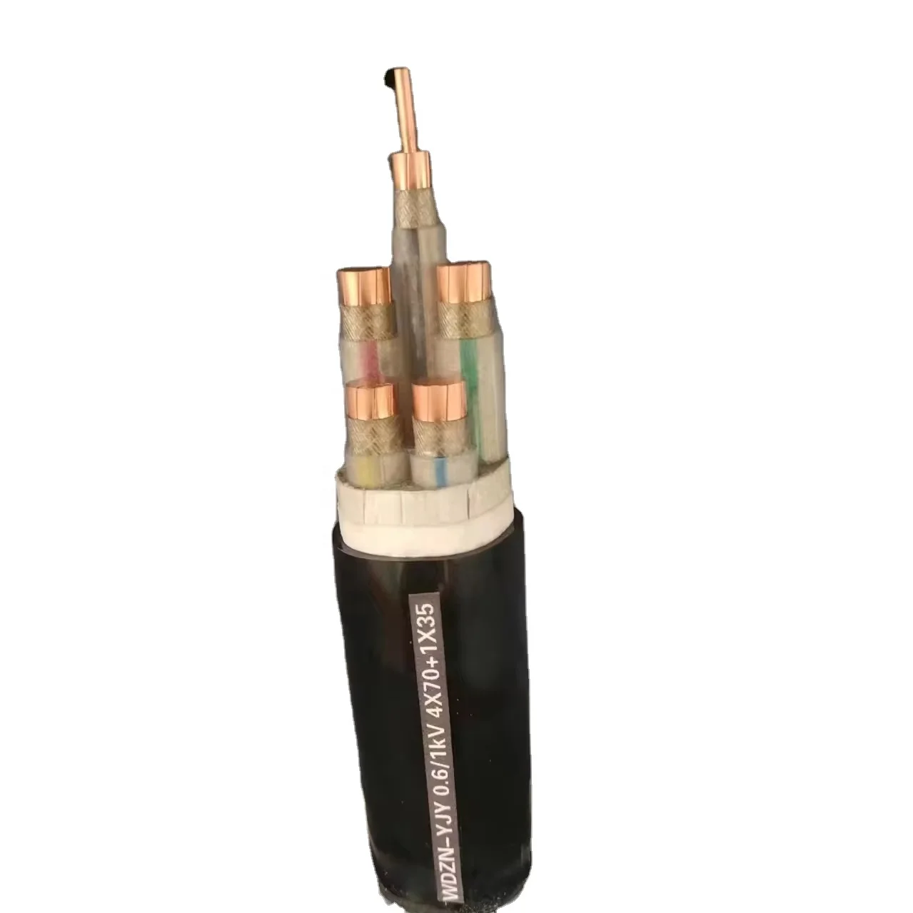 El cable ignífugo de Bajo humo directo de fábrica 4 + 1 cable de cobre de bajo voltaje de núcleo es adecuado para lugares públicos densamente poblados