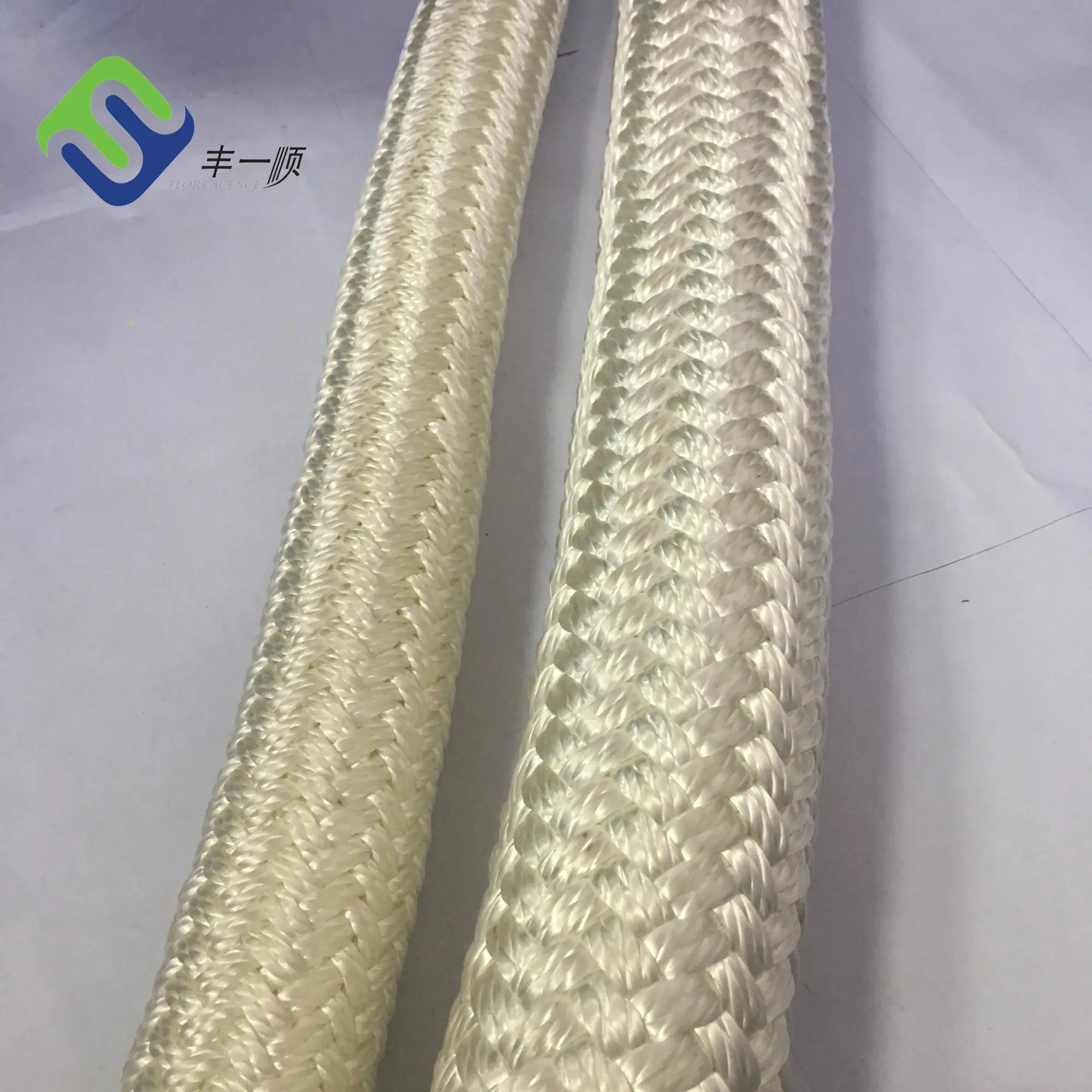 White Color Double Braided Mooring Rope Nylon Towing Rope For Ships