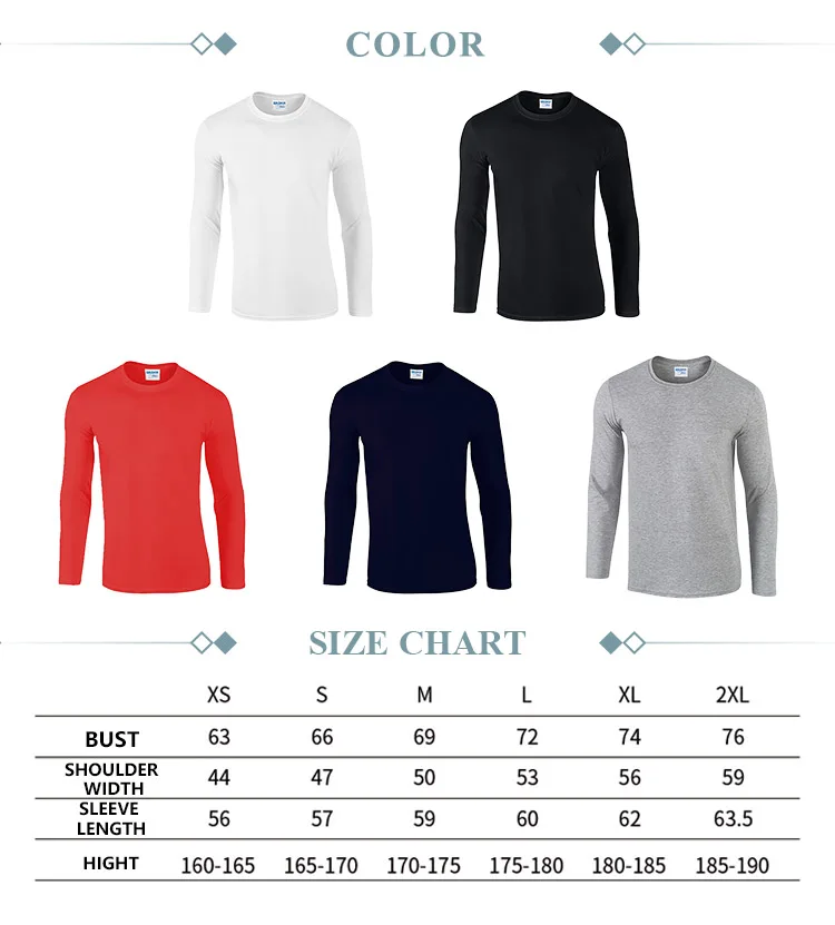 Long Sleeve Tee Shirt Unisex Graphic Oversized Mens T Shirts Wholesale 100% Cotton Blank Custom Logo Cotton Jersey Casual O-neck