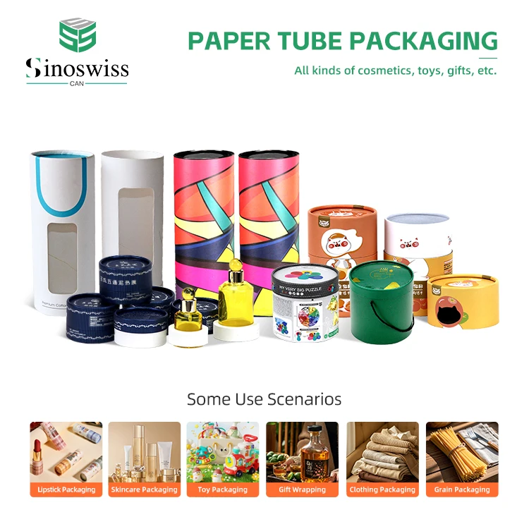 Custom Printed Modern Design Paper Tube Packaging Cylinder Cardboard Tube Cosmetic Packaging