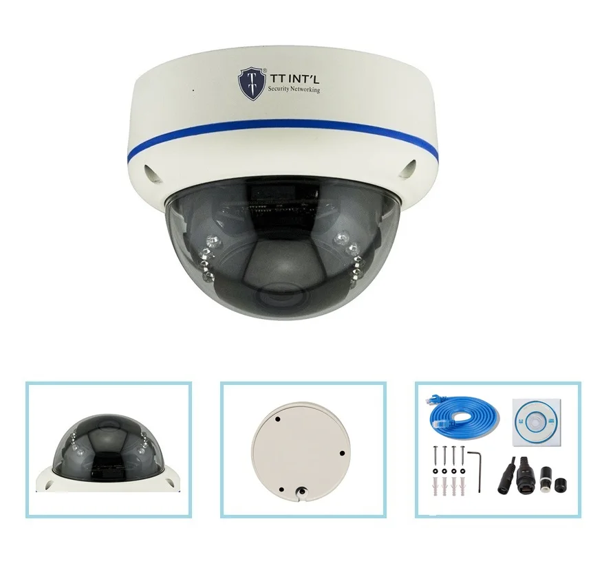 HD 1080P 2MP IP Metal Small Indoor Outdoor IP 67 Waterproof Mini CCTV IR IP Dome Camera for Bux and Taxi