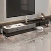 Grey glass + white slate, black metal frame & grey cabinet