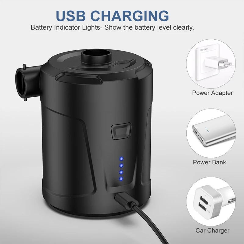 Wireless Air Pump Charging Built-In Power Supply USB Quick Pump Air Cushion Swimming Ring Inflatable Sofa Outdoor Electric Pump - view 5