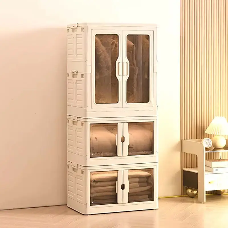 2 Drawers +1 Cabinet with Wheels Plastic Foldable Household Multifunction Office Kitchen Home Storage Injection Technics