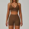 Set reggiseno + pantaloncini marrone