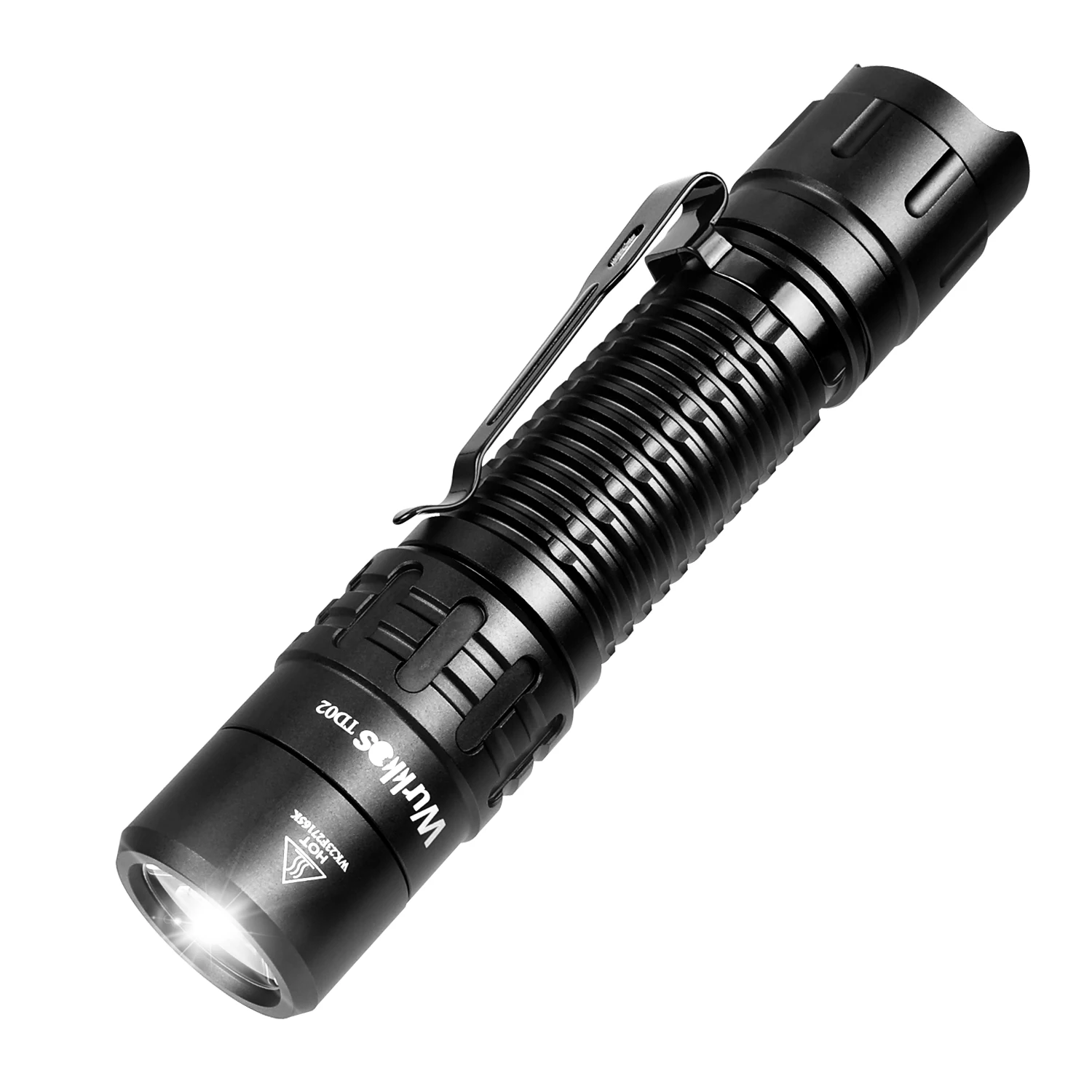 TD02  Powerful 2000LM 254M IP68 Waterproof Tactical Torch Tail Switch 18650 EDC Flashlight