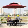 Table ronde 41-80cm-parapluie central effet bois 27m