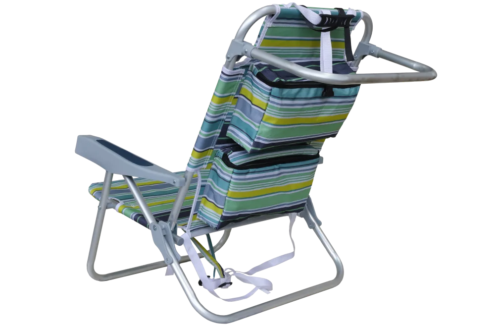 Sams Outdoor Chair Aluminum Comfortable Backpack Beach Foldable Chair with Cooler Bag