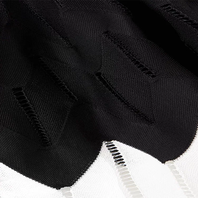 Knitwear Manufacturing Custom Black V Neck Sleeveless Pleated Women ...