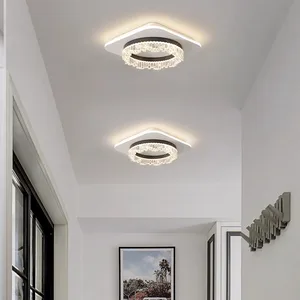 Italian Minimalist Bedroom Living Room LED Ceiling Light Black Round Corridor Balcony Acrylic Indoor Ceiling Lamp