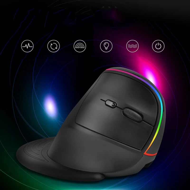 2.4G Wireless Mouse Ergonomic Optical Mice Rechargeable Vertical Mouse for Laptop Desktop PC Removable Palm Rest Thumb Buttons - Image 3