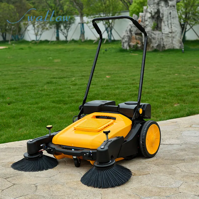 New Walk-Behind Floor Sweeping Machine Manual Street Sweeper with Core Motor Component Ground Cleaning Machine for Hotels