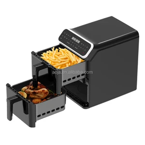 2026 Digital Air Fryer Oil Free 12l 1700w Oven Commercial Digital Double Stack Home Use Up&Down Pots With Visible Window