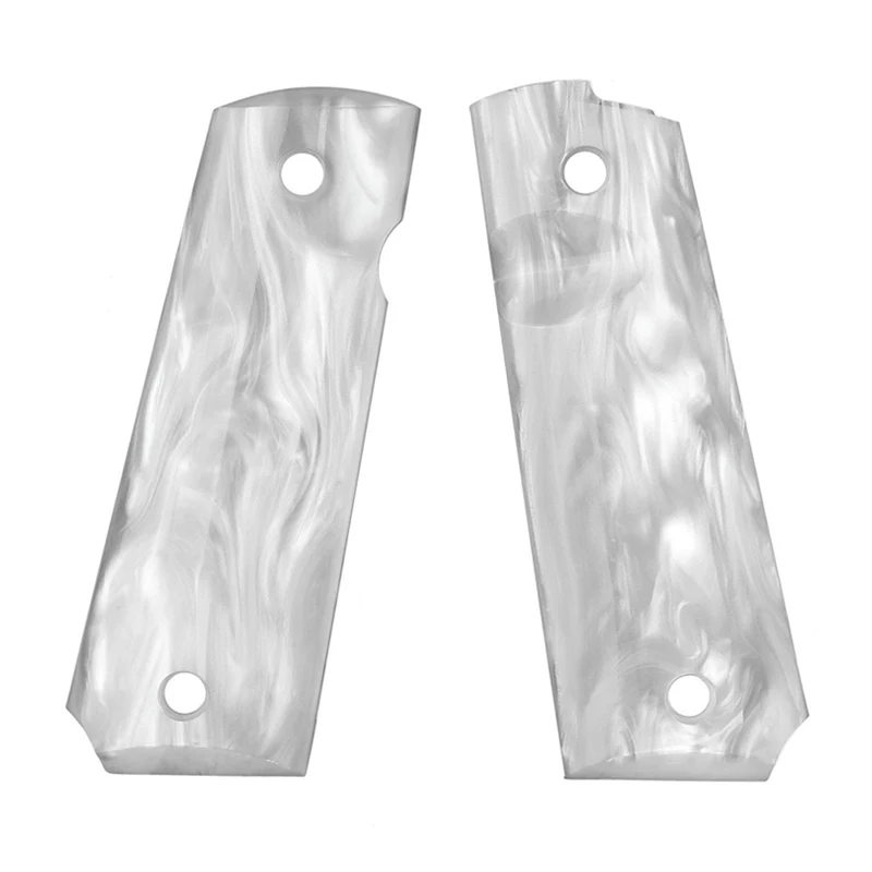 Custom High Precision CNC Machined Synthetic Pearl Blank Grips for 1:1 Colt Full Size 1911 with Horse Medallion