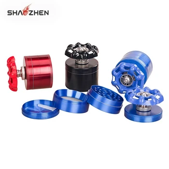 Hot Selling Wholesale New Design 50mm Zinc Alloy Four Layer Tobacco Grinder With Valve for Coffee Beans and Spice