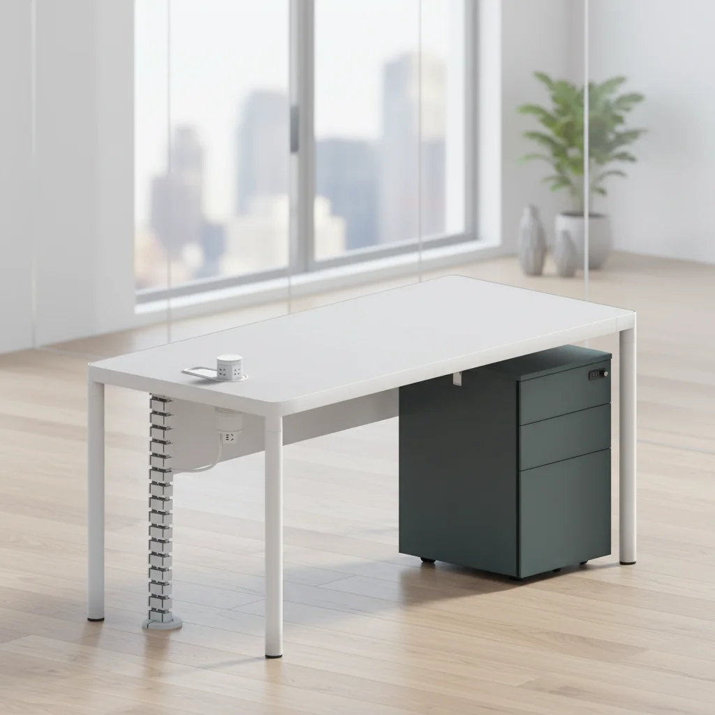 Modern Durable Automatic Foldable Executive Desk Wood Frame Multi-functional Storage Organizers Professional Design High Quality 2