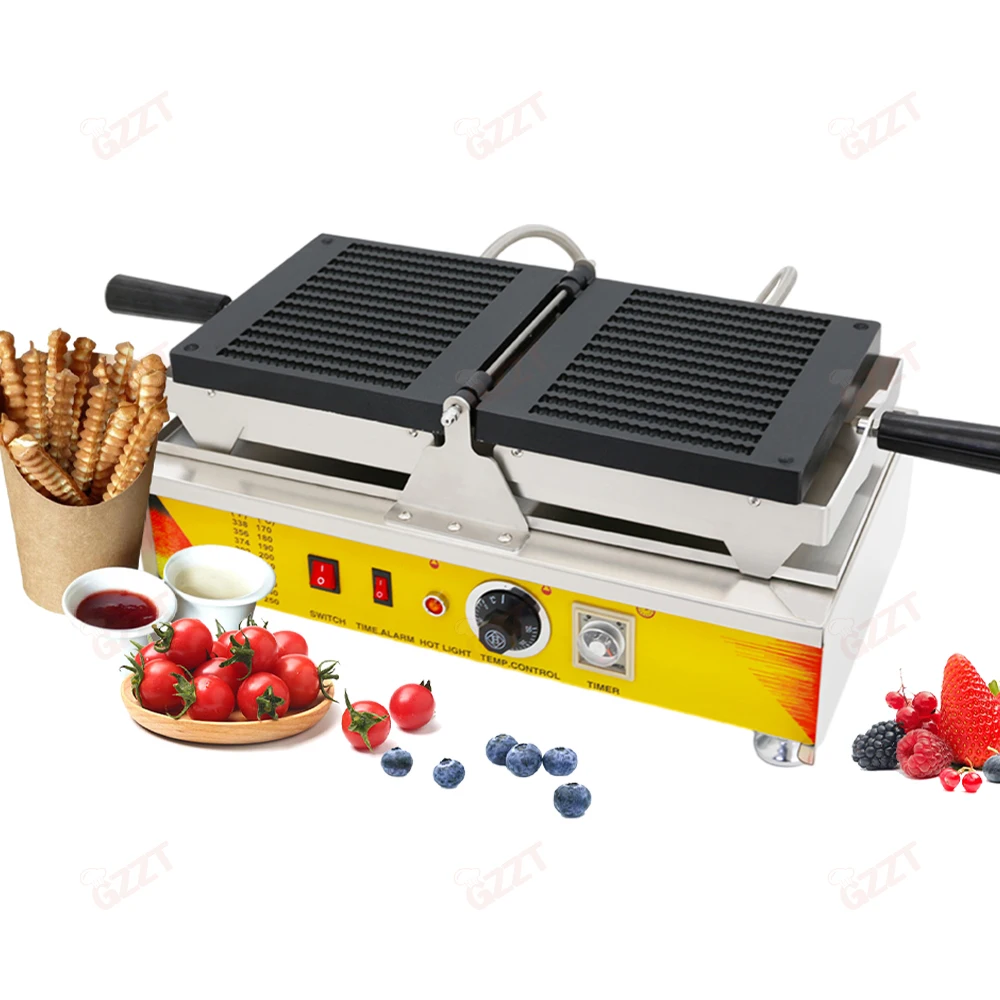 Factory Manufacture Commercial Multifunction 13 Pieces Waffle Stick Machine Lolly Potato Chip Fries Wafer Snack Baking Machine - Image 3