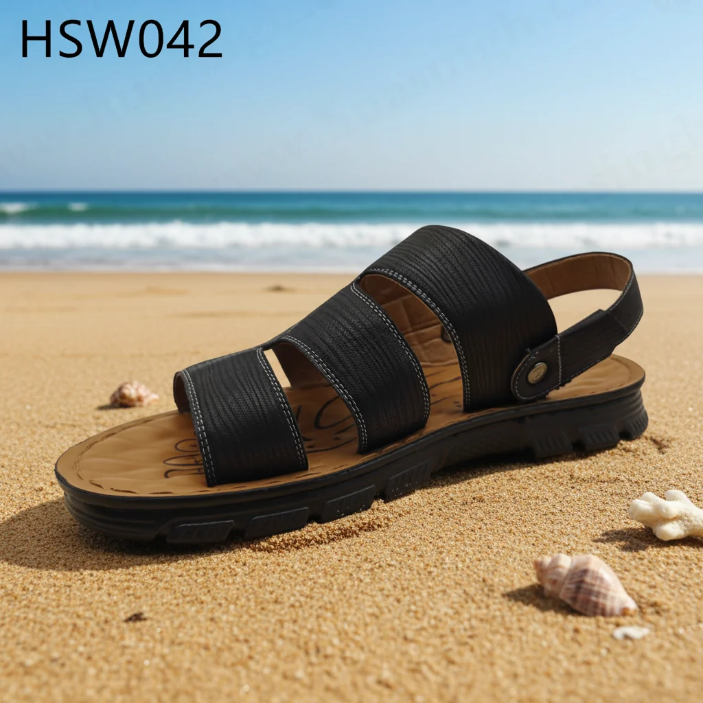 ZYF,summer Style Water Park Wide Width Options Beach Shoes Island Vacation Quick Drying PU Leather Gladiator Sandals HSW042