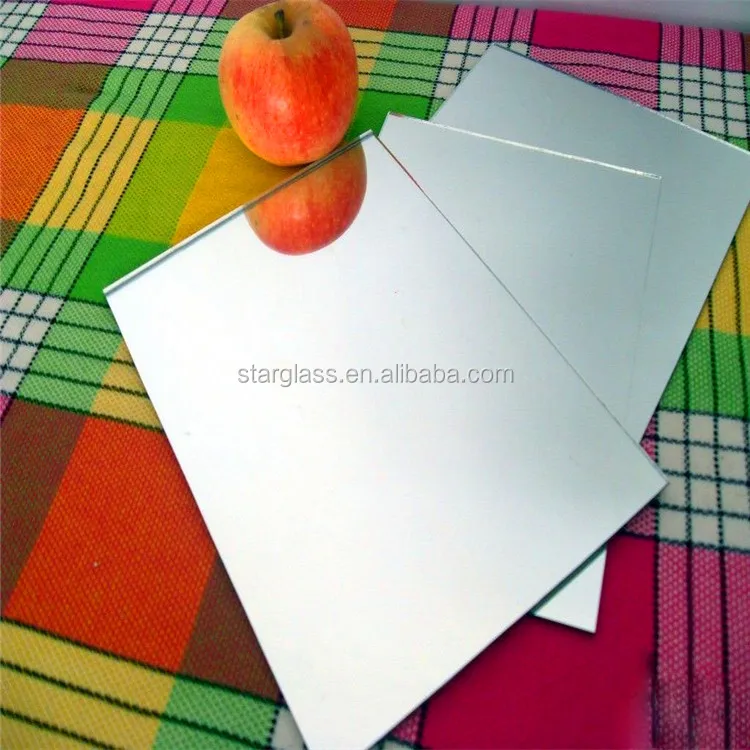 Super Thin 1mm 1.5mm 2mm Square Round Decorative Craft Silver Mirror Glass Wholesale for Bathroom