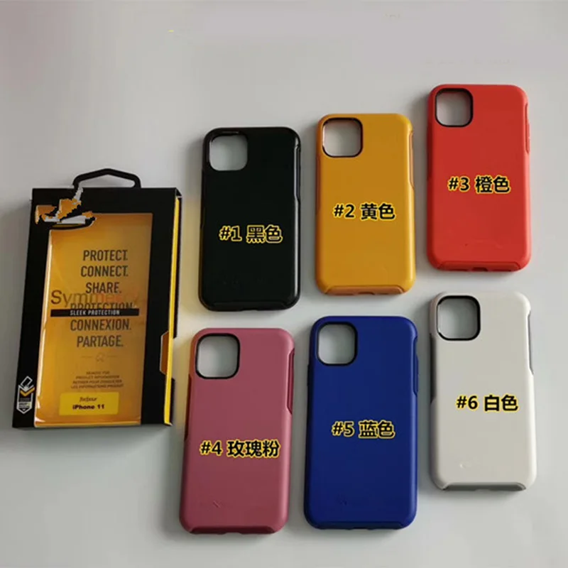 2022 Symmetry Phone Case Transparent Shockproof Protector for iPhone for Samsung with Retail Box Belt Clip Defender Case