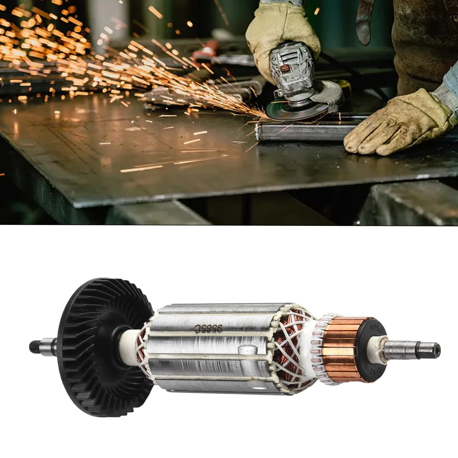 Rotor (ancrage D'induit) Pour Meuleuse D'angle 9565C, 9565CV, Etc. - Tension 220-240V - Pièce De Rechange Moteur - 4