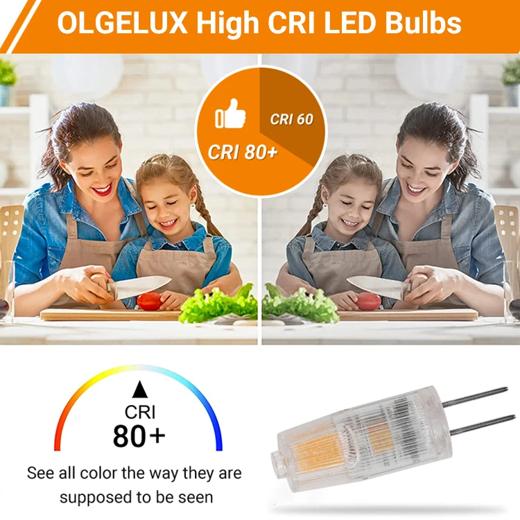 Светодиодная лампа G4, 1 Вт, 120 лм, лампочки для люстры (10 Вт, эквивалент галогену), класс энергии E, без мерцания, новейший стандарт ERP EMC