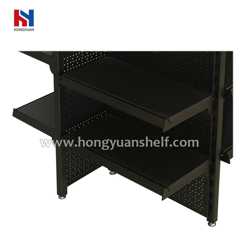SGS Certification Four Way Grocery Store Display Shelves Supermarket