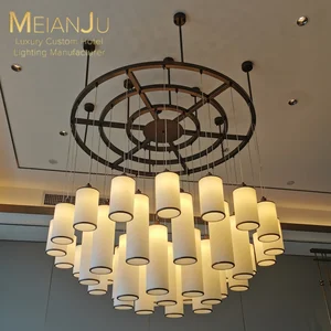 Zhongshan Crafted High Quality Large Opaque Glass Chandelier Premium Indoor Lighting Fixture for Hotel Home Decor