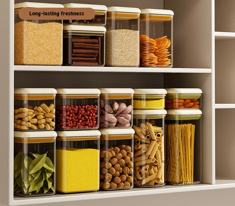 NFS Press to Open Food Storage & Container Plastic  Vacuum Crisper  Food Storage Box Containers for Kitchen