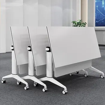 Luxury  Folding Office Meeting Training Table Desk Modern Foldable Conference Table with Aluminum Alloy Leg For Adult