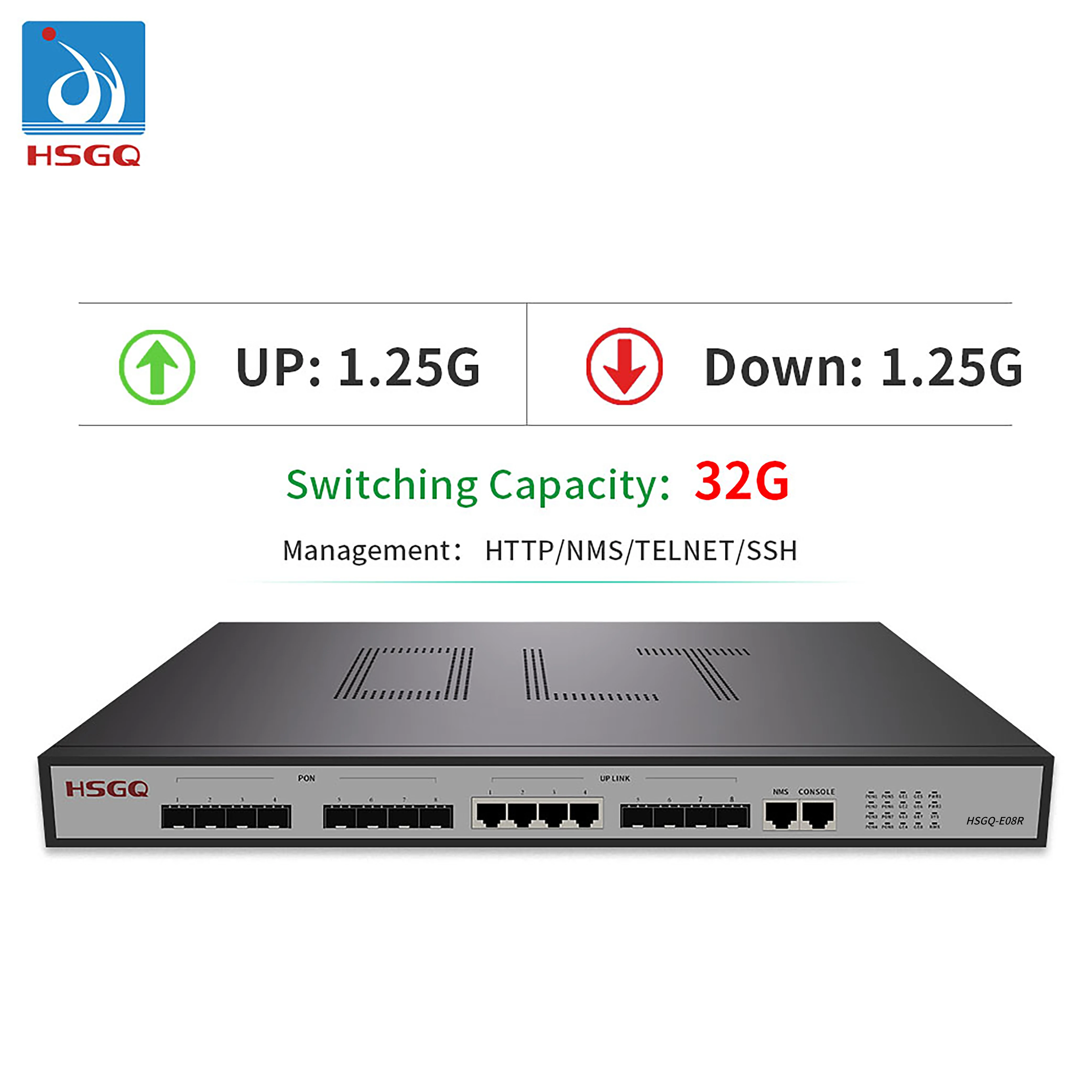 Hsgq 4 порта оригинальный Оптический линейный терминал GPON EPON GEPON OLT