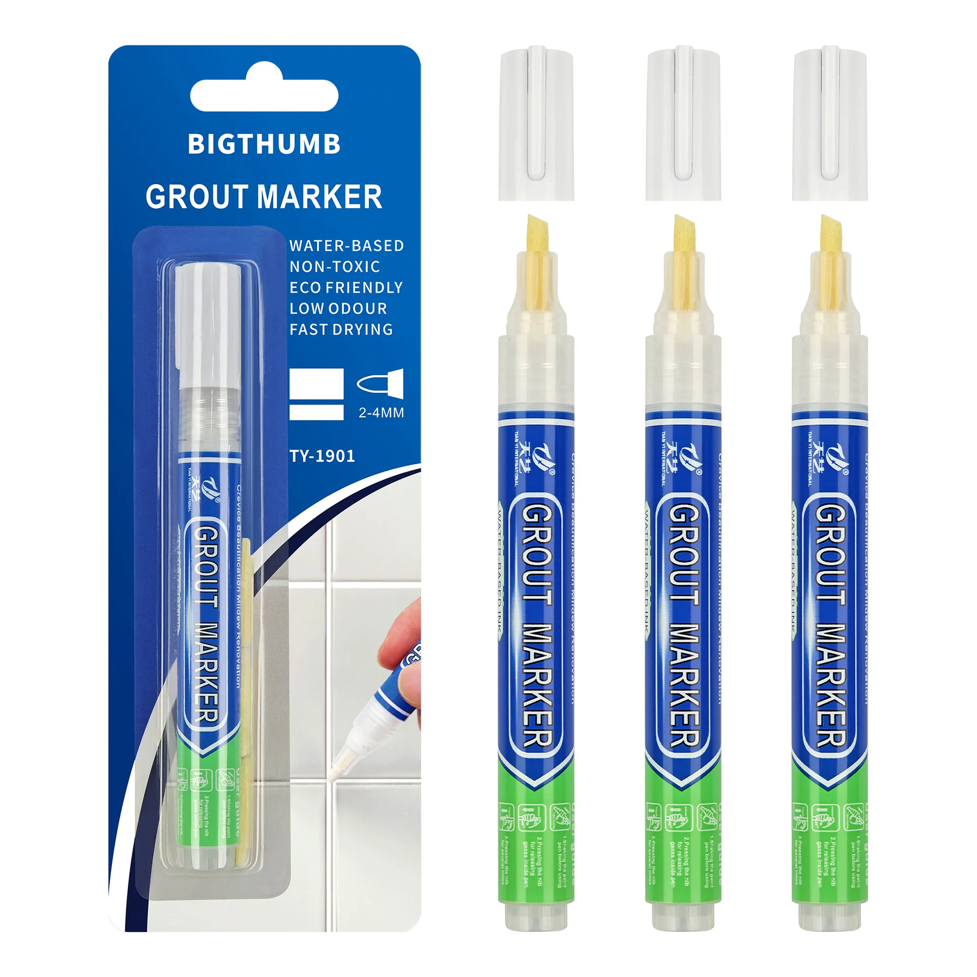 Grout Pen White Tile Paint Marker Multicolor Waterproof Ceramic Quick Dry Colorant and Sealer
