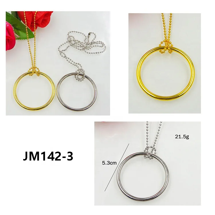 Classic Metal Magic Ring and Chain Cool Magic Tricks Props Metal Knot Ring on Chain Game Show Play Gift Kids Toy for Children