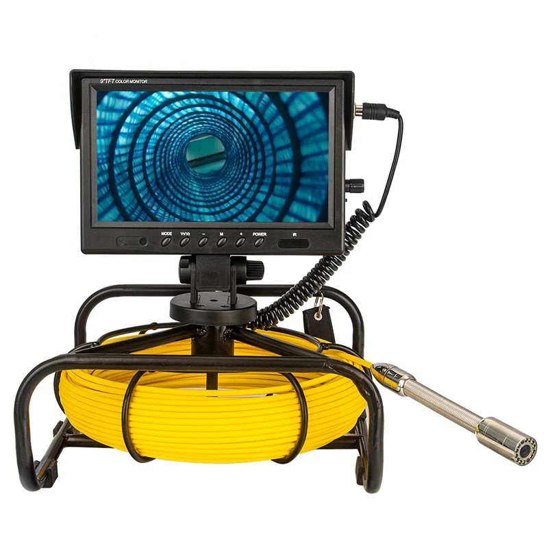 Sewer camera inspections 23MM 9inch HD1080p Color Monitor Pipeline Endoscope 16GB Video Recording Drain Pipe Inspection Camera for Sale