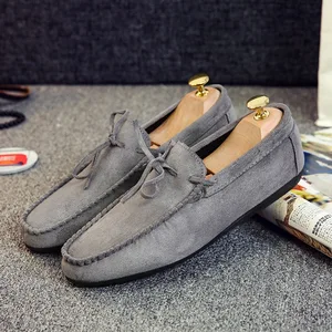 Social Guy Loafers Men's Summer New 2026 Korean Version Suede Breathable Slip-On Casual Shoes Plastic Outsole Solid Color