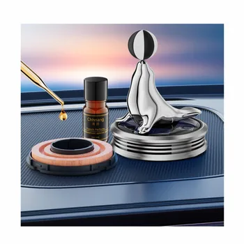 Luxury Solar Aromatherapy Rotatable with Light Car Perfume Air Freshener Car Internal Accessories