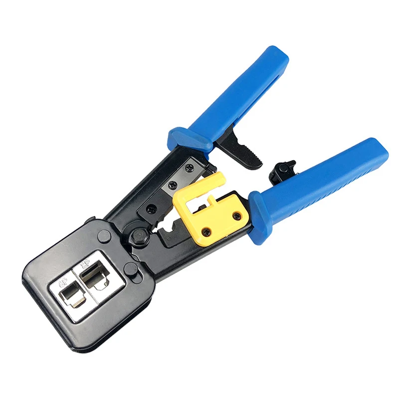 Good Quality RJ45 Crimp Tools Pass Through Ethernet Crimping Tools for Cat6 Cat5 Cat5e RJ45 Connectors with Replacement Blade