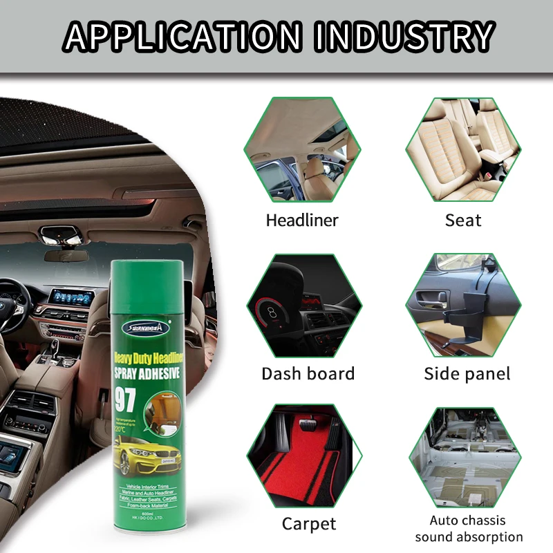 High-Temperature Automotive Headliner Adhesive Spray - SPRAYIDEA 97