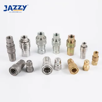 JAZZY hydraulic quick connector Stainless Steel Brass Hydraulic Quick Coupling Poppet type  Flat face Screw type quick
