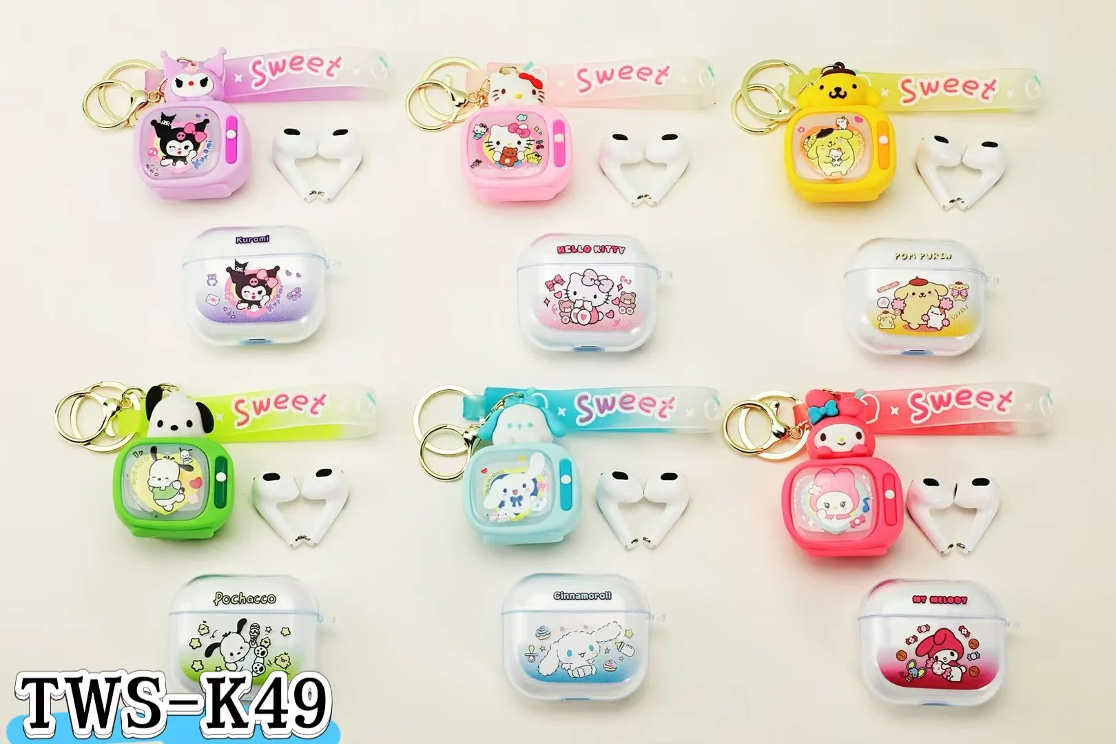 TWS-K49 Cute Student Cartoon Monster TWS Earbuds Wireless In-Ear ABS LED Battery Indicator