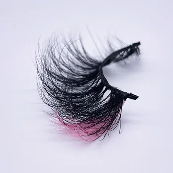 Latest Private Label Packaging Colored Strips Mink Black Band 3d 25mm Color Mink Lashes Wholesale With Color