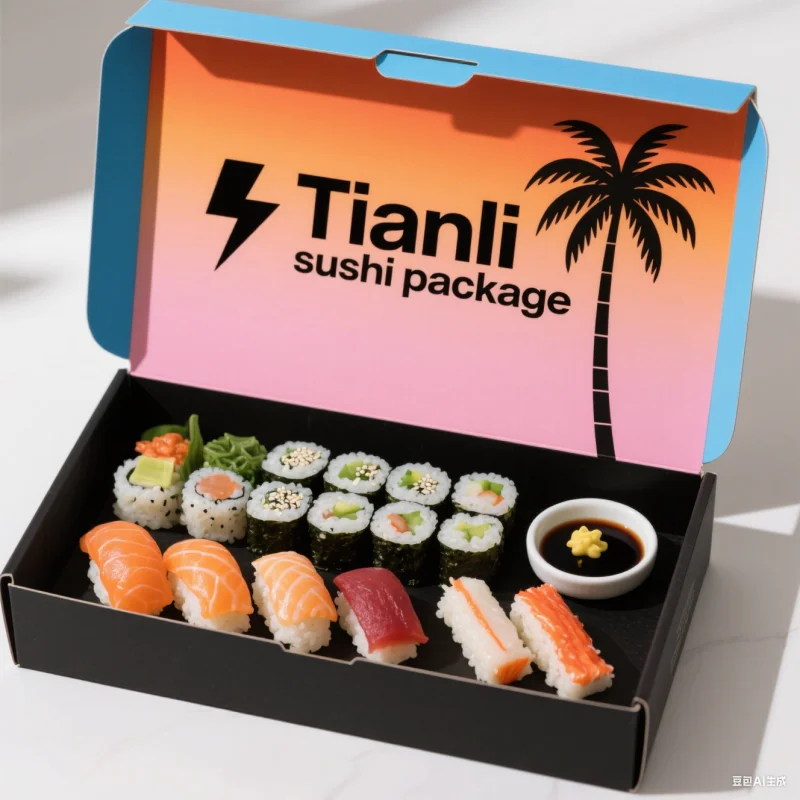 Disposable Food Delivery Biodegradable Food Grade Customized Paper Box Factory Sushi Chocolate Cookies Snack Paper Box With Sauce Cup Manufacturer