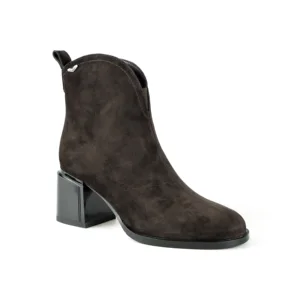 Women's Brown Suede Square Toe Ankle Boots-Block Heel Side Zip Fashion Casual Comfort Summer Autumn Footwear 2026