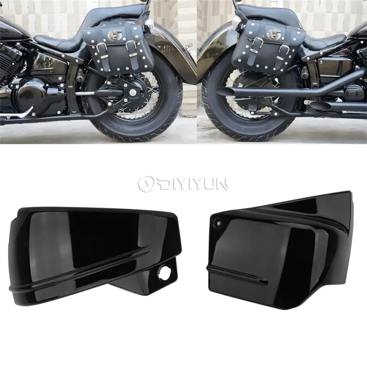Coperture Carenatura Laterali Per Moto Yamaha V-Star 650 / DragStar 650 / XVS650 - Sinistra E Destra, ABS Cromato, Per Batteria/serbatoio Olio