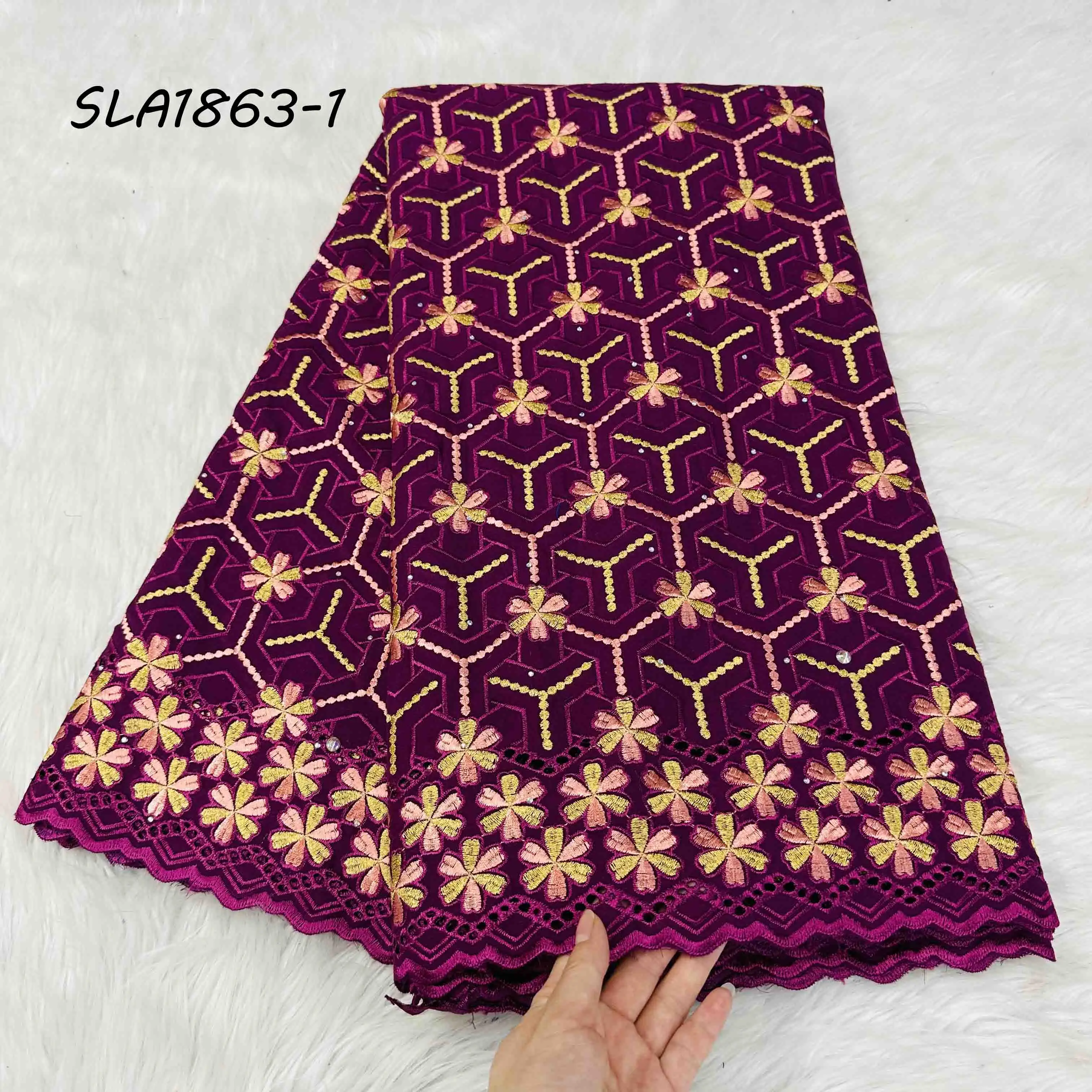 African Hot Selling Handcut Swiss Voile 100 Cotton Laces Dry Lace