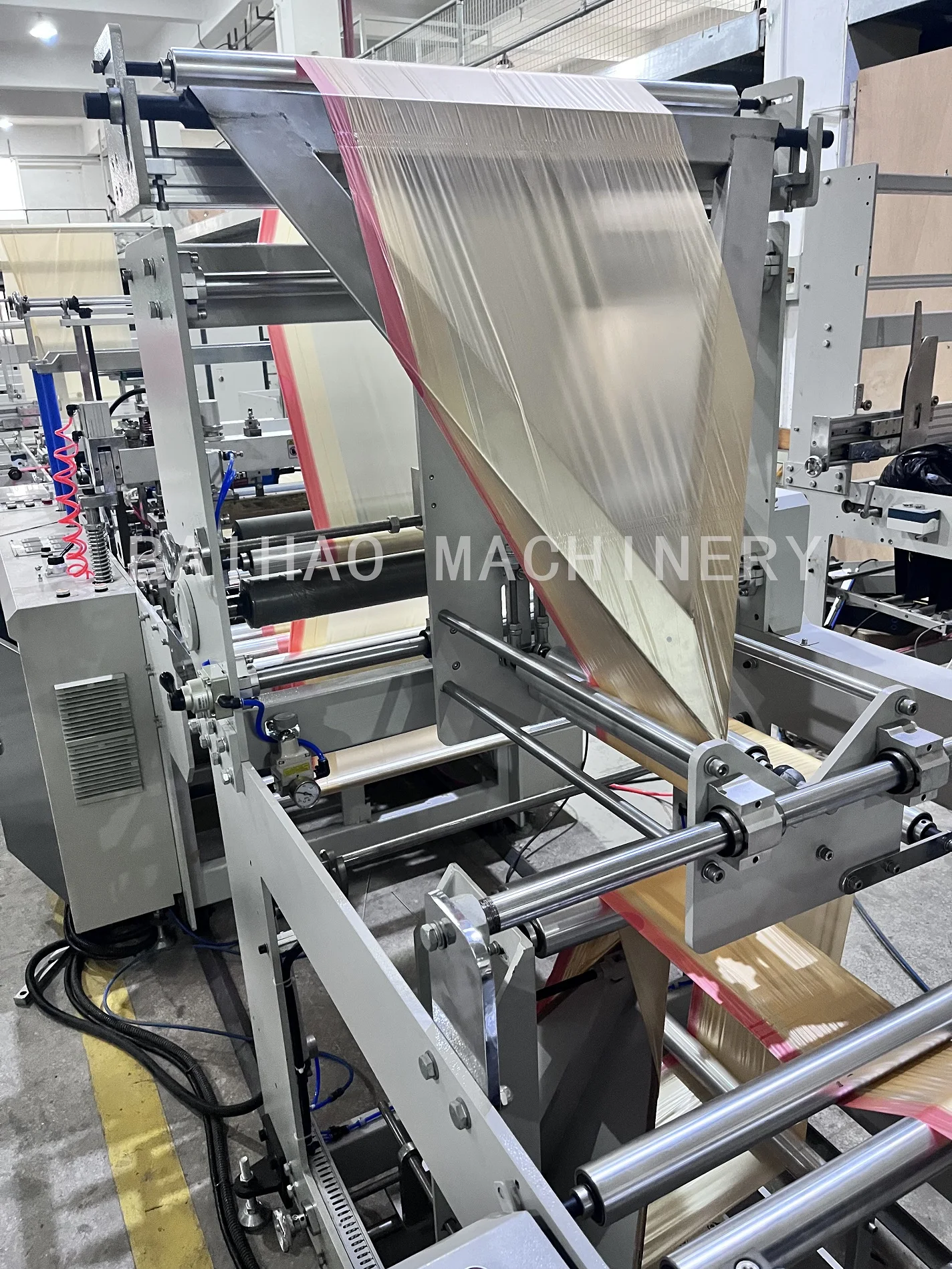 Drawstring Operative Machine Plastic Trash Bag Poly Drawstring Garbage Bags Production Line Machine ...