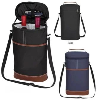 RB345 Oxford 600D Thermal insulated wine beer picnic shoulder bag keep cool keep warm 6-hour aluminum foil 2 bottles backpack