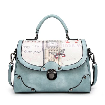 Wholesale new style leather purse handbag animal print ladies tote hand bags fancy handbags for women